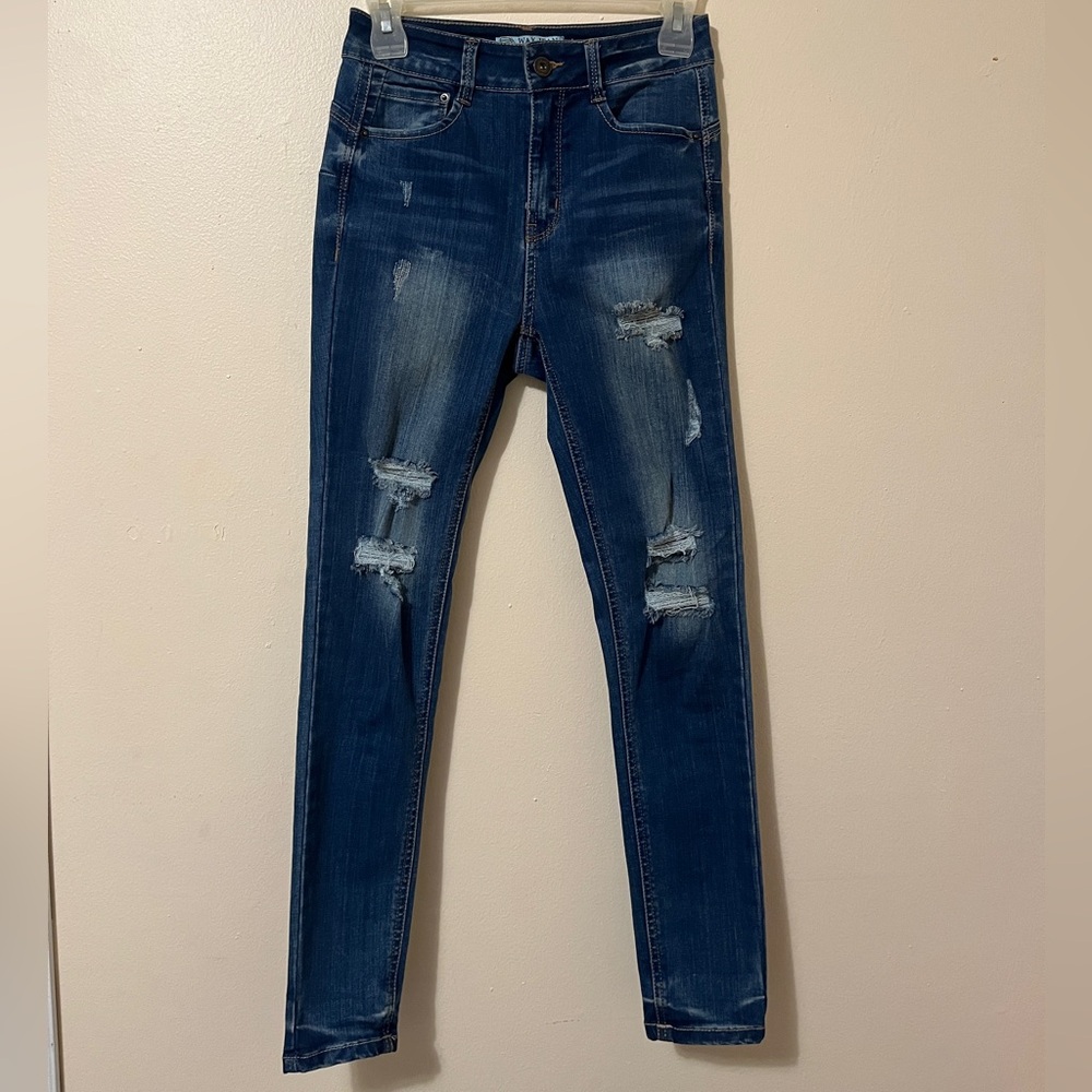 Wax Jean distressed skinny jeans